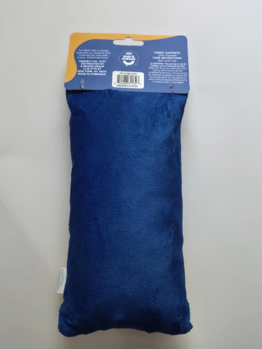 Kraft Mac & Cheese Plush Stuffed Dog Toy, Squeaky, For S/M/L Dogs